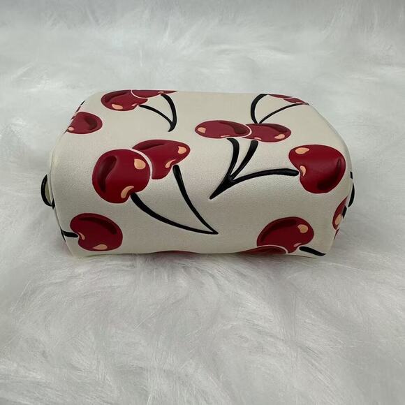 Coach Pouch Wristlet With Cherry Print In Leather/Silver/Chalk Multi CZ470 NWT - Picture 6 of 6